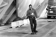 Queen Street Auckland city, black and white photo by Mike Wheelton